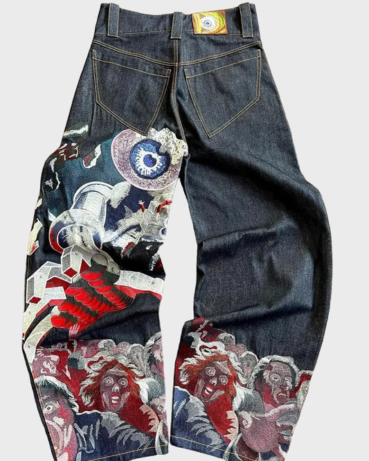 Japanese Embroidered Y2K Jeans