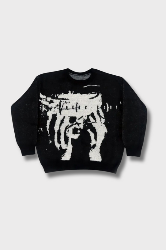 'Telepathy' Graphic Knitted Sweater